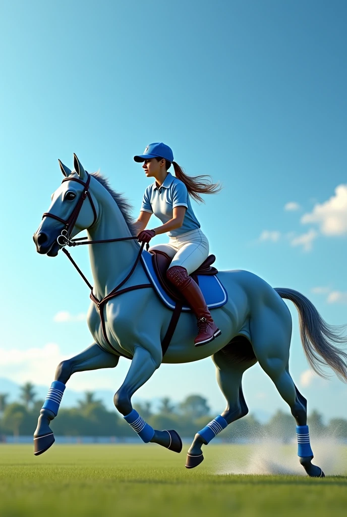 sports polo, female, color blue ,celeste