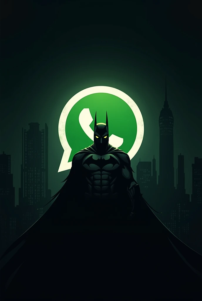 Whatsapp logo with batman theme