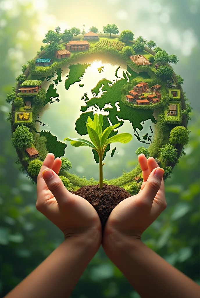 I created a realistic image that is a symbol of global agriculture