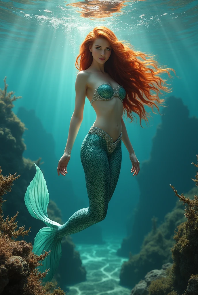 Sexy mermaid woman