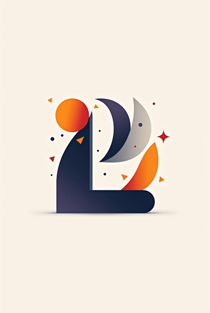 Creative logo with the letters "L" and "A" utilizando formas and colores (around and implemented in the design), Aesthetic, anything , that the letters are notable, anything abstracto