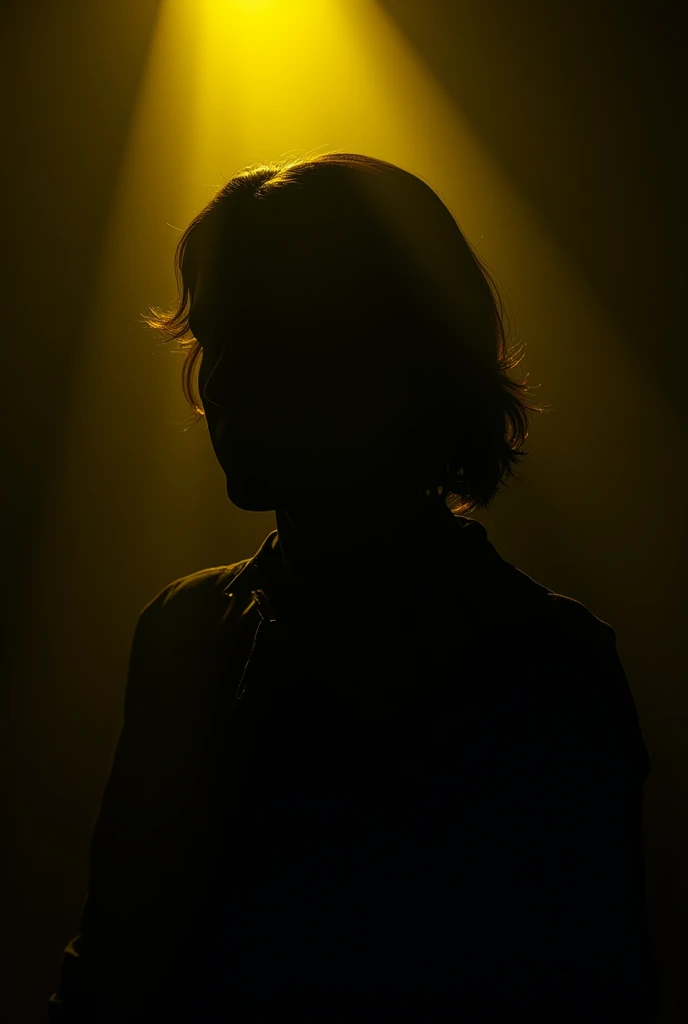 Black and yellow face silhouette dark