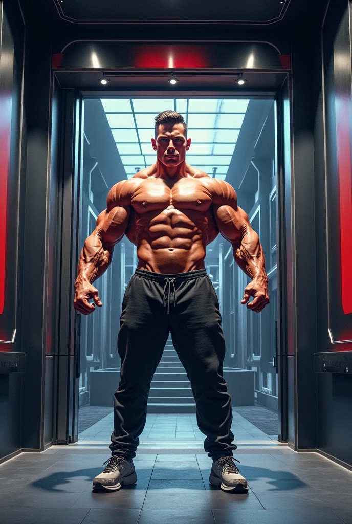 Can you p me create an image that stands out from the rest and is impressive when entering a gym?