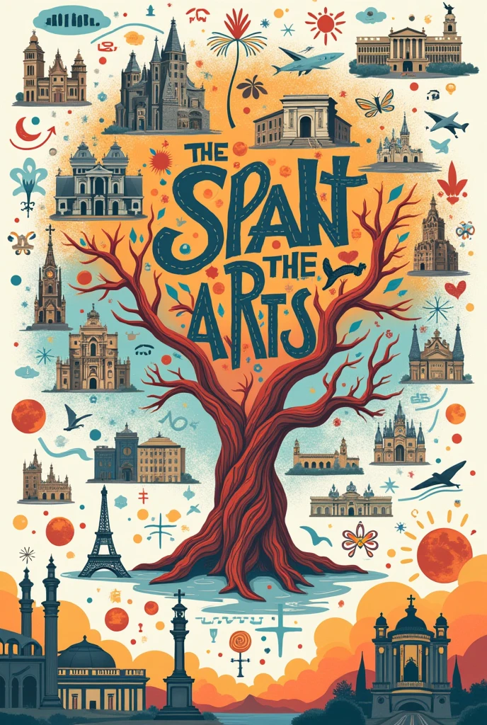 Mind map about fine arts in Spanish