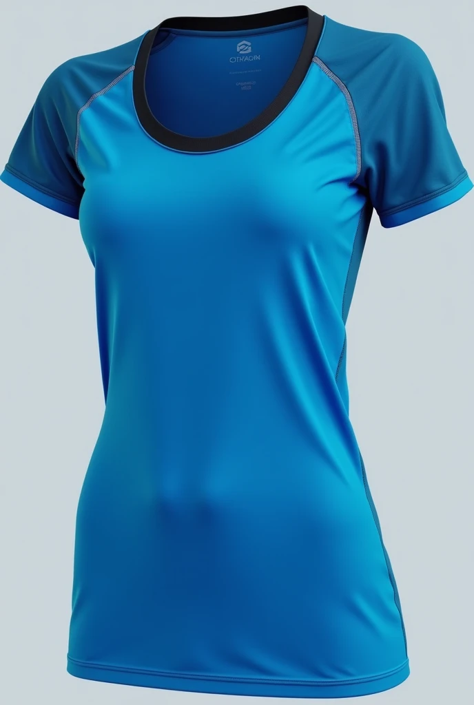 Create a blue women&#39;s sports t-shirt,celeste,negro