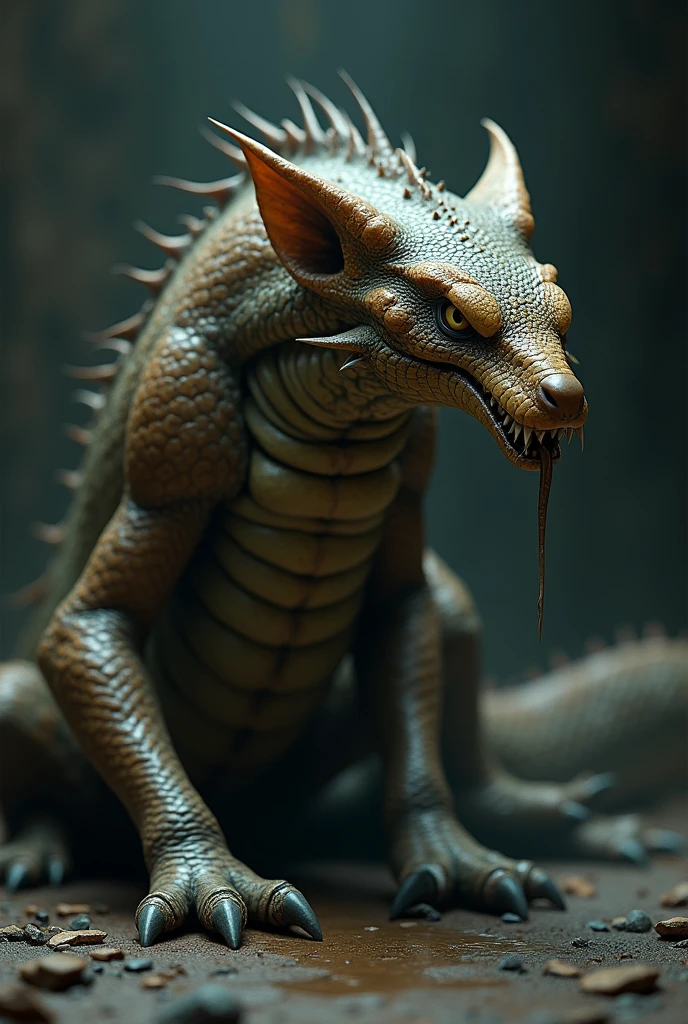 Make me an animal, that is a mix between a snake and a fox, It can be seen that they represent greed and envy, that looks more terrifying, That same image but I want the full body, the same but now better seen