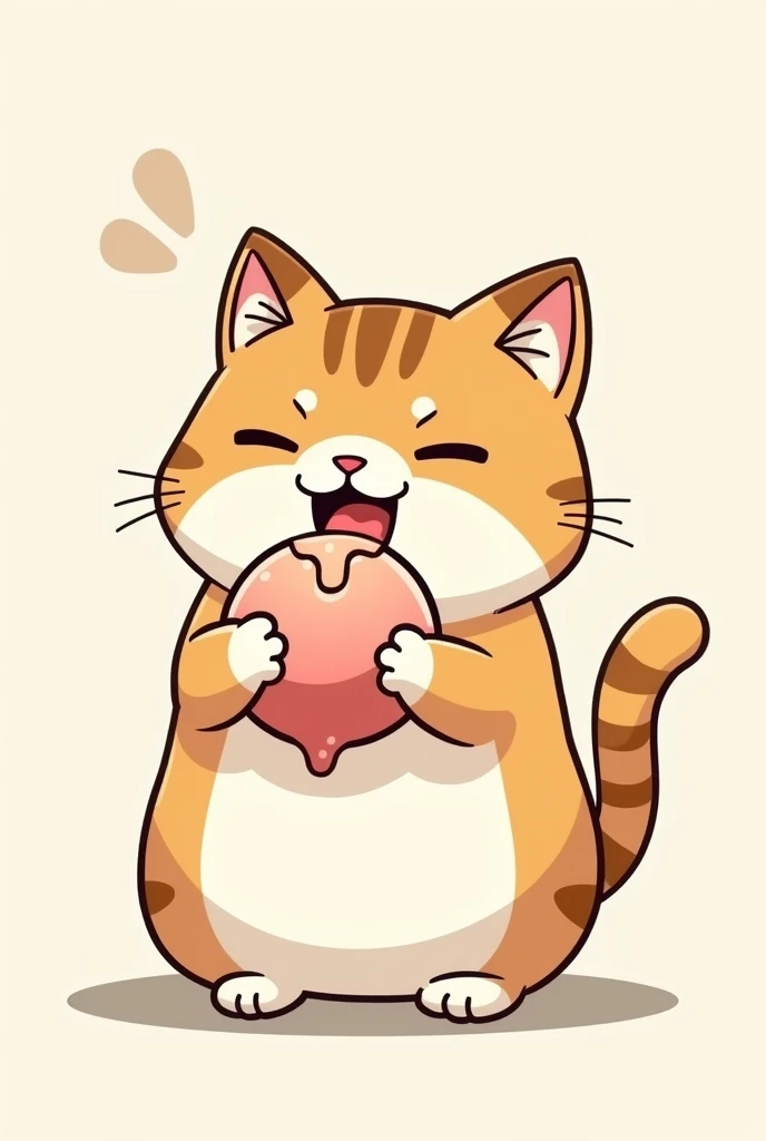 a cartoon cat eating a mochi , bottomless something simple other