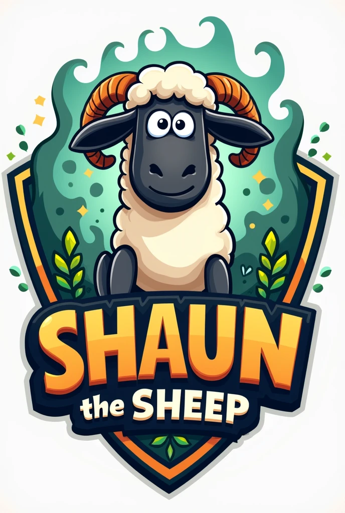 Make a team logo and put the character Shaun the seep in the center