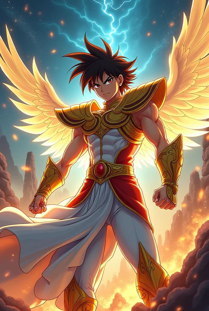 I wanted Pegasus Seiya to be drawn in the style of Dragon Ball Z.