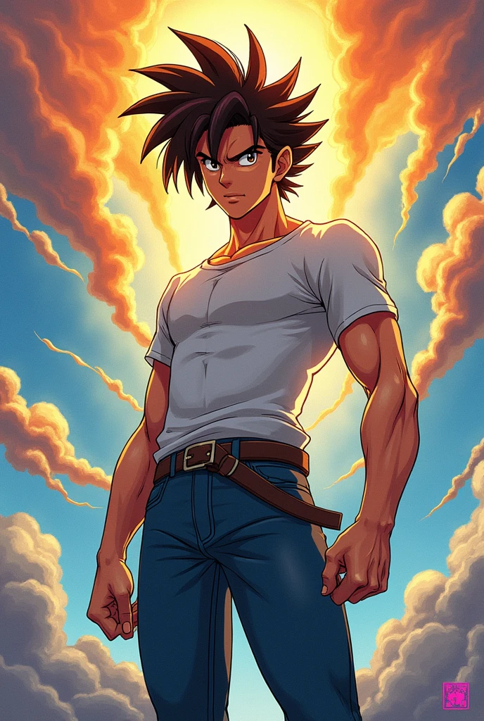I wanted Pegasus Seiya to be drawn in the style of Dragon Ball Z., and without the armor, in your ordinary clothes