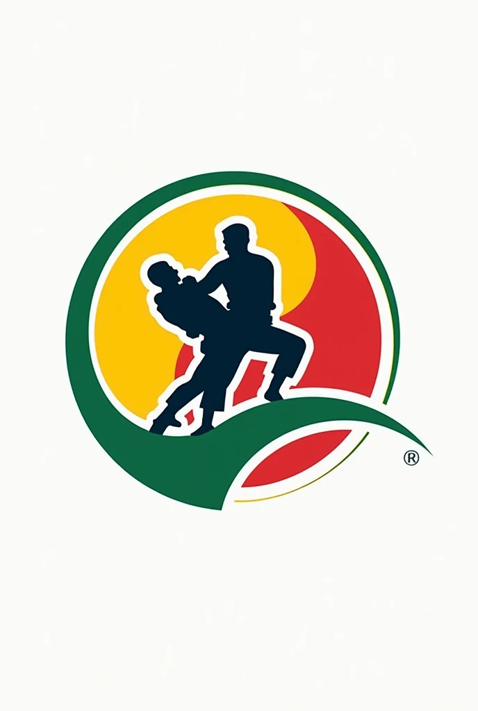 Logo Brazilian jiu-jitsu / Profº Nilson Sanches com cores verde, yellow and red