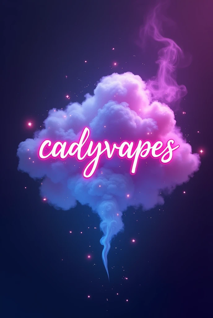 For a magical profile picture design for "CadyVapes", Here you have an idea:

1. **bottom**: Use a gradient background that combines colors like purple, blue and pink, creating a neon or aurora effect that conveys a sense of magic and sophistication.

2. **Main element**: Place a stylized cloud of steam in the center. The cloud can have a subtle glow or glow effects to make it stand out..

3. **Text**: Integrate the name "CadyVapes" in a modern and elegant font, preferably with a touch of glitter or a neon effect to make it stand out against the background. Consider using contrasting colors, how do I whiten or dorado.

4. **Additional Details**: Add small sparkles or particles around the text and vapor cloud to give it a magical and dynamic touch..

5. **icon**: You might consider adding a small vape-related icon., as a stylized vapor or vape mouthpiece, to make the purpose clearer.

This design should attract consumers with its vibrant and modern style., evoking a sense of magic and fun.