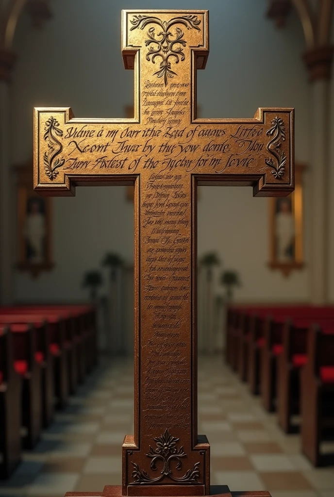 A cross with beautiful writings