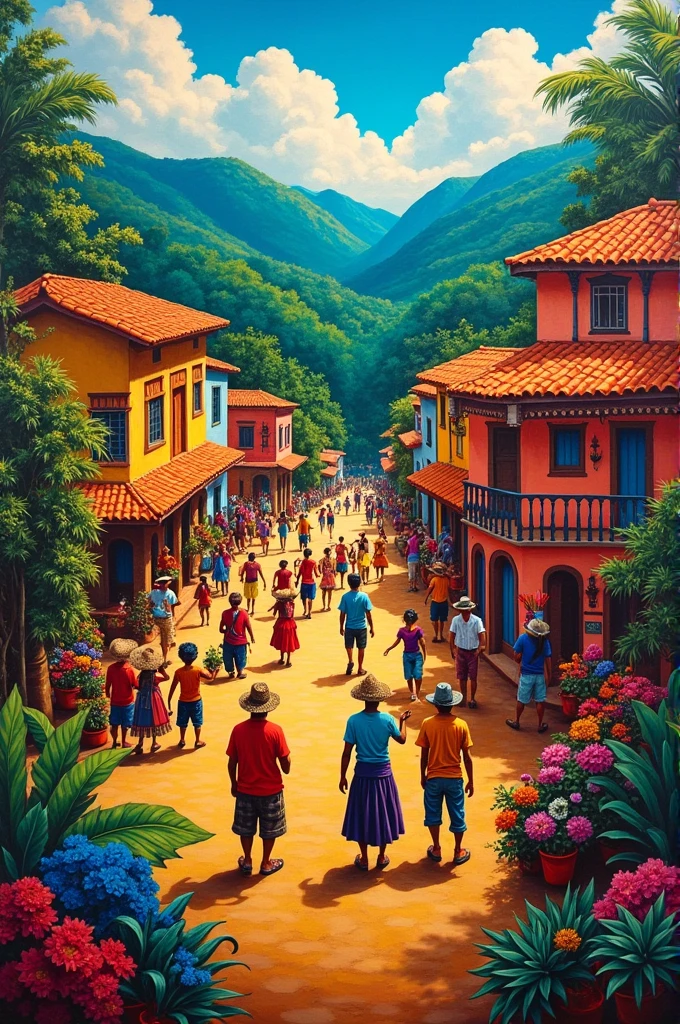 Create a pictorial work in the same style as the Ecuadorian painter José Bastidas