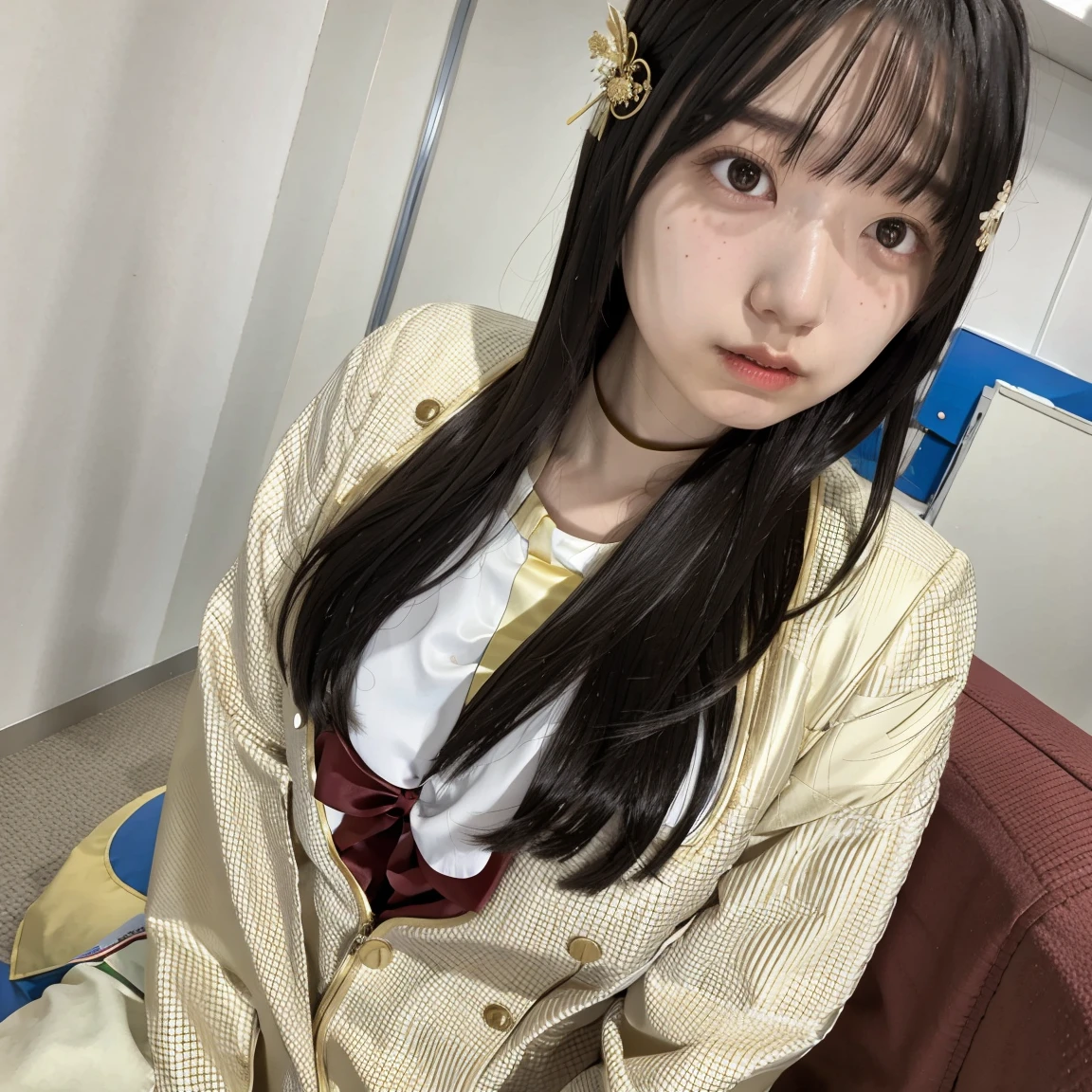 One person, Long Hair, High resolution, masterpiece, Accurate, Anatomically correct, 最High quality, detailed, High detailed, High resolutionモデル, High quality, quality, One person, blush, gauze, Long Hair, Large Breasts, Shut your mouth., Shut your mouth., Wide-angle shot, Headpiece, accessories, far and near method, Swimwear、Pornographic images