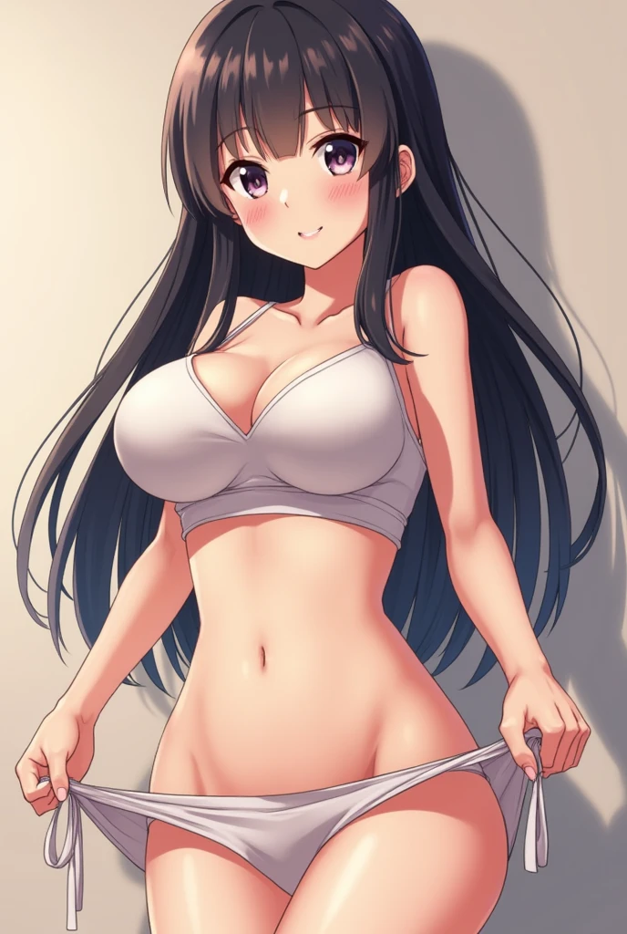 japanese grade school anime girl showing her underwear in a suggestive pose