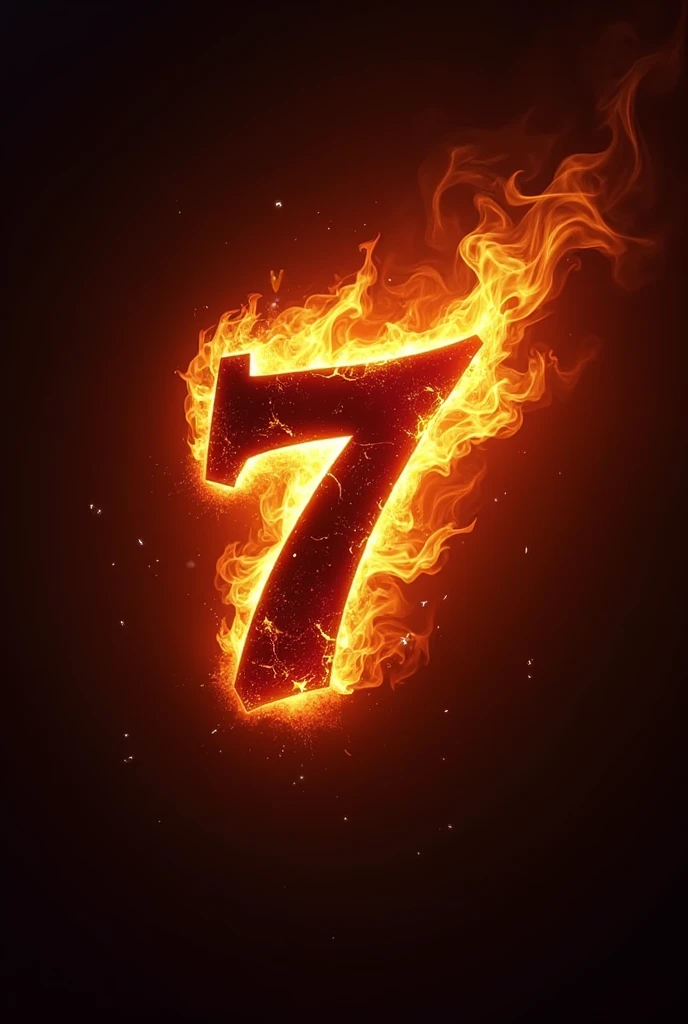 Create a fire logo for me with the name "7 what B" down
