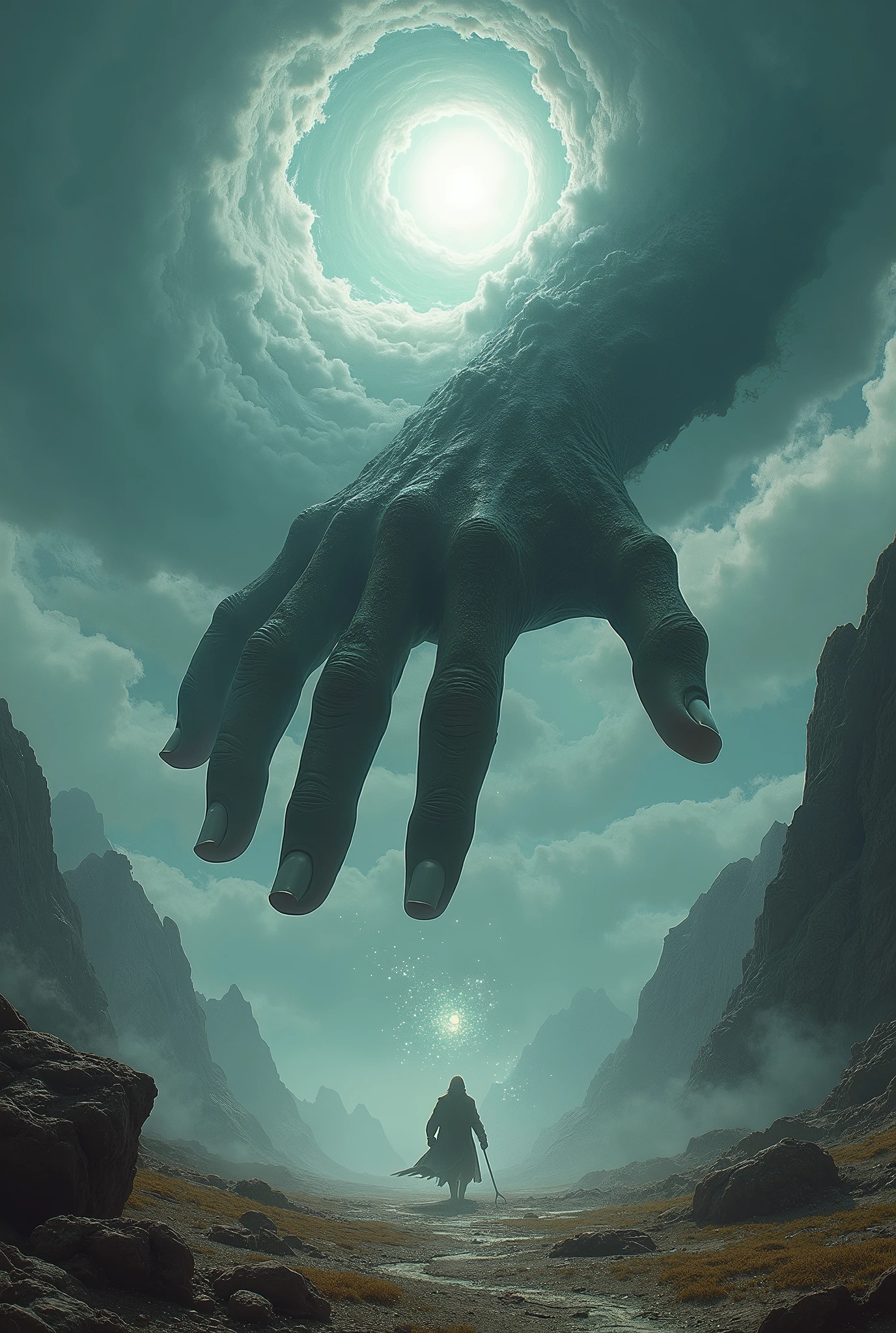 A huge hand fell from the sky