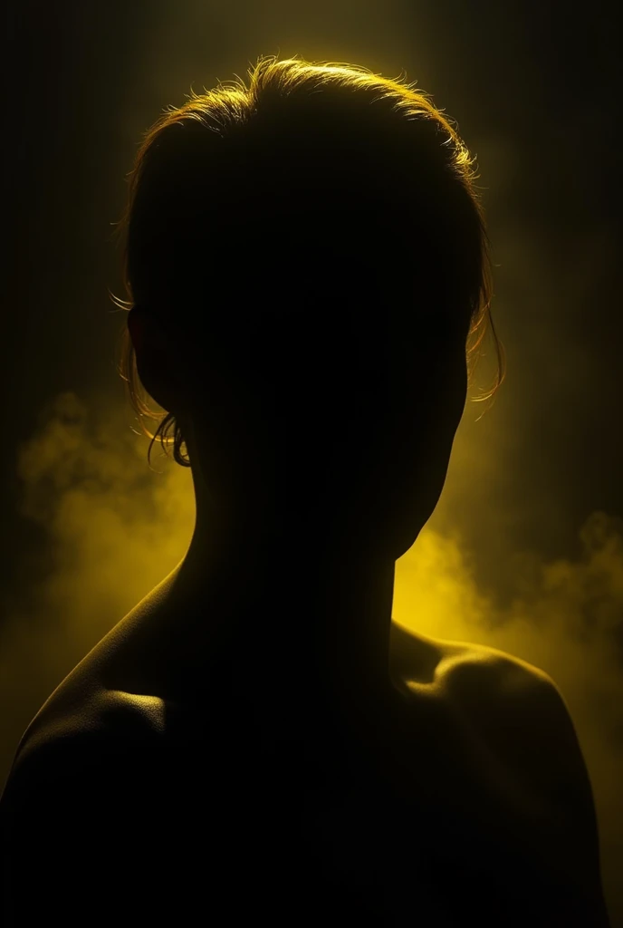 Black and yellow face silhouette dark