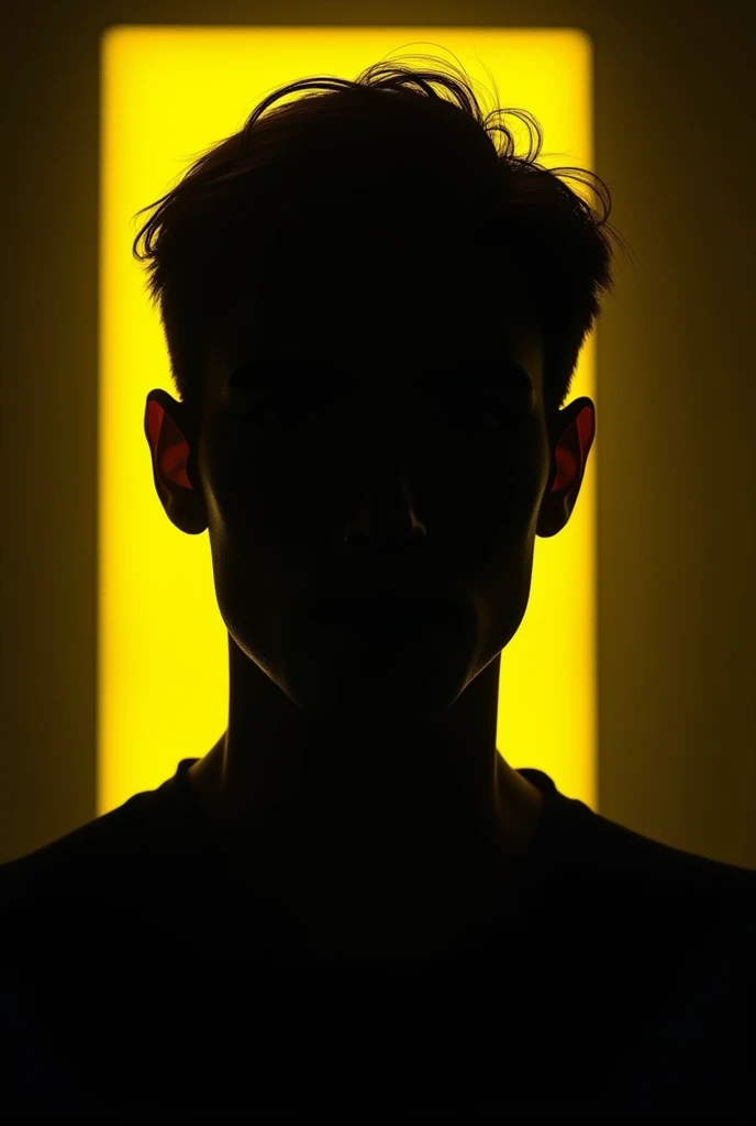 Black and yellow face silhouette dark