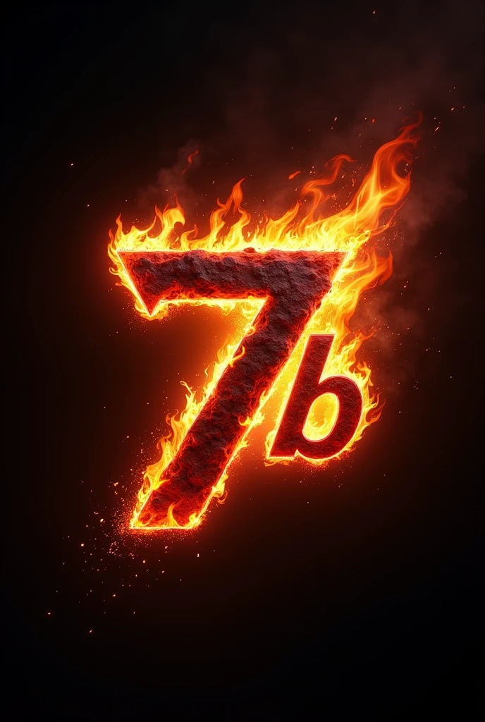 Create for me the fire logo with the acronym "7b".