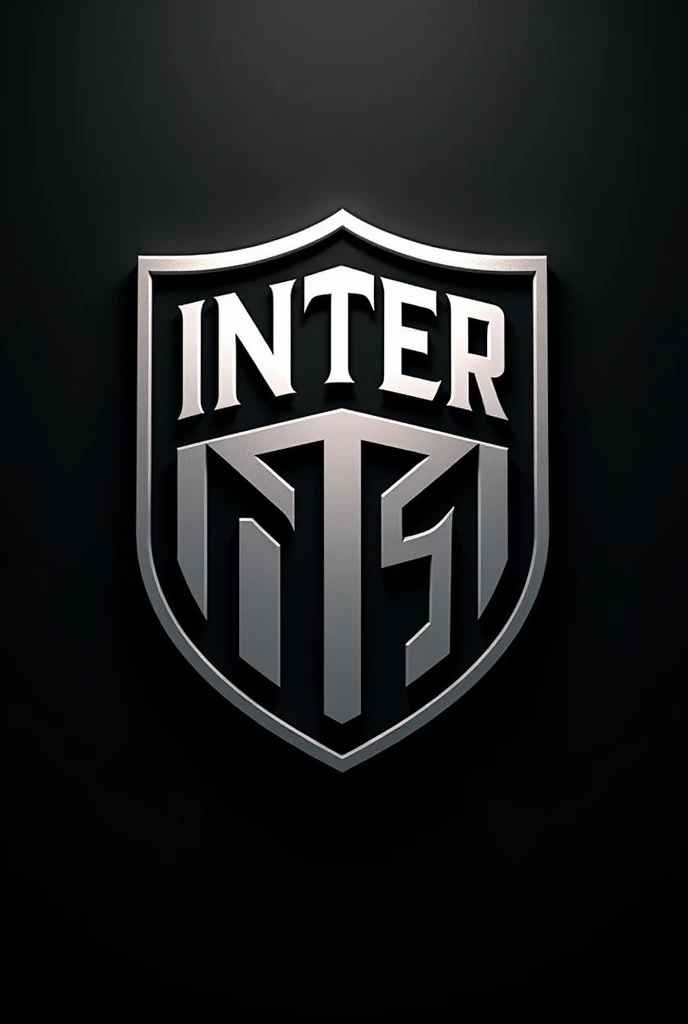 Inter Birigui team coat of arms with dark shades of black and white. inter Birigui must be legible. More option