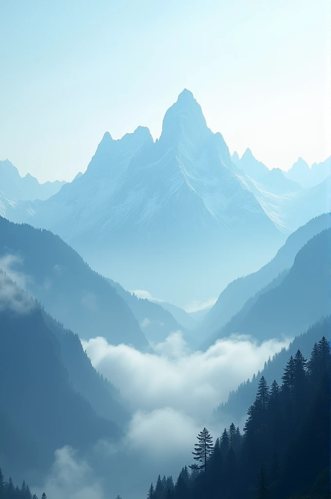 Many mountains, beautiful fog