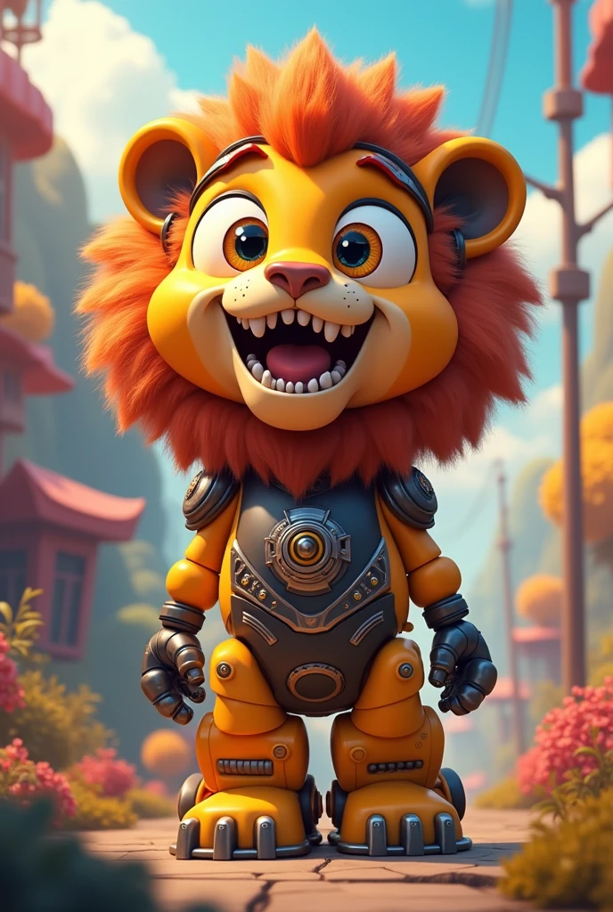 Animatronic lion cartoon
