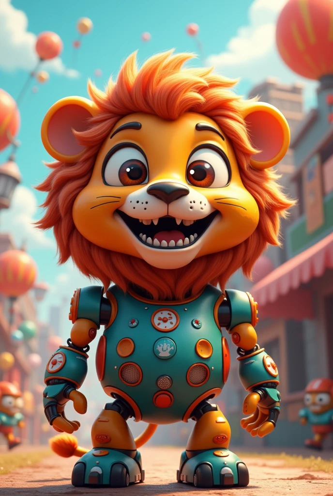 Animatronic lion cartoon 