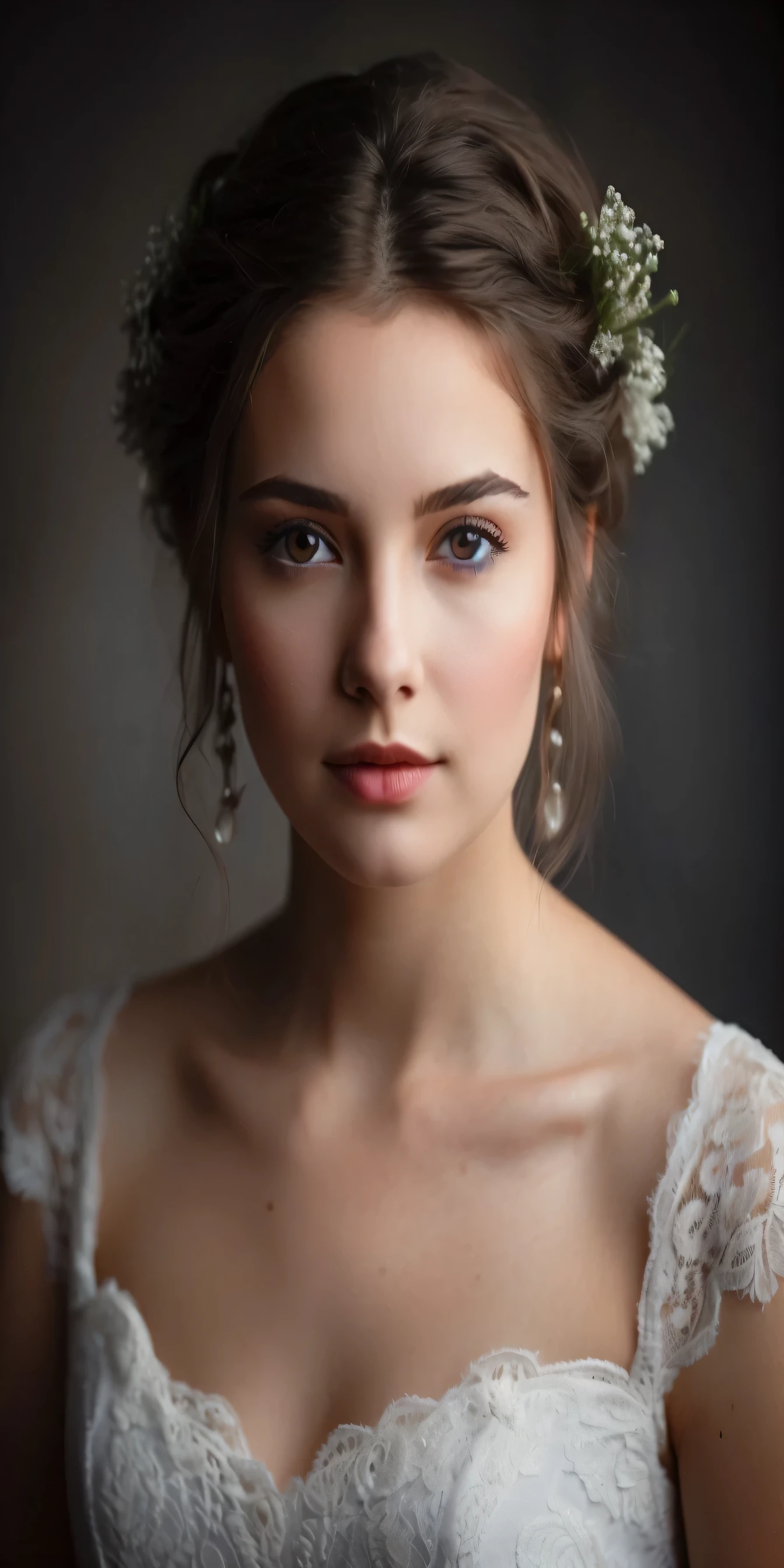 1 fille, solo, Longhaire, high quality, Fine details, black har, big  boobs, Earrings, blushed, ssmile, blue eye, American plan, romanticism, 