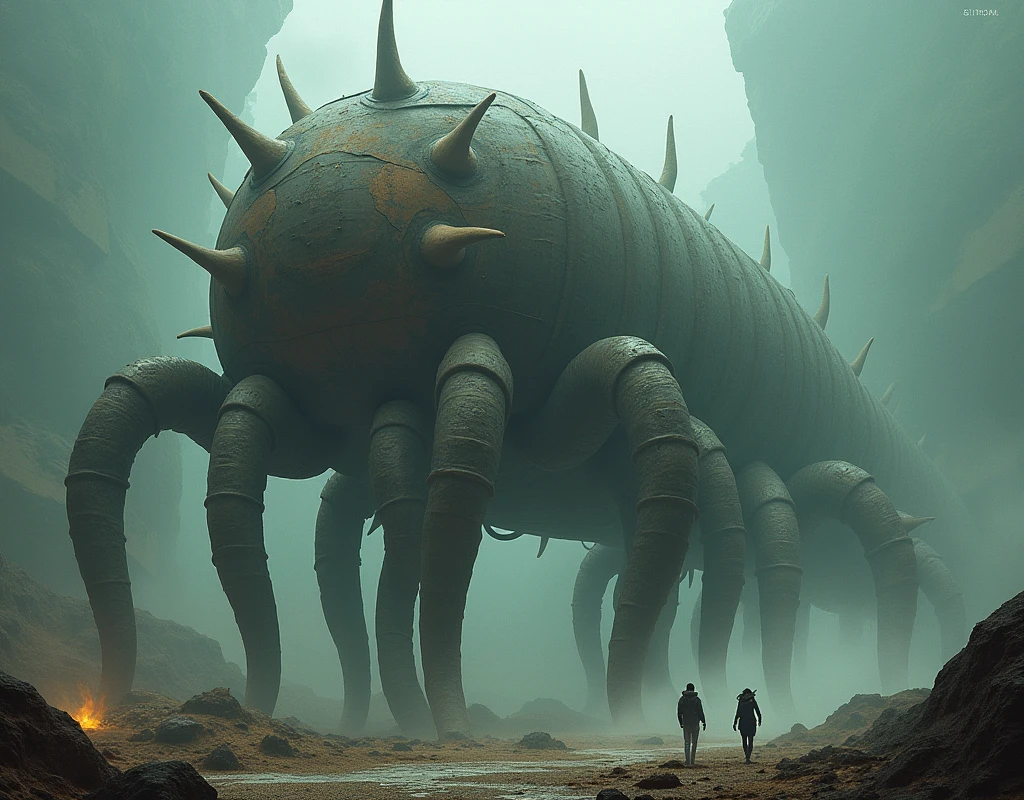 They stand roughly eight feet tall and have the appearance of a huge, oval-shaped barrel with starfish-like appendages at both ends.