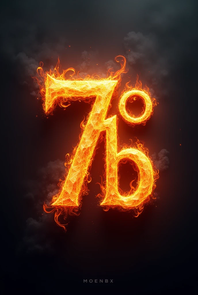 Create for me a logo all in fire and the acronym "7° what B"