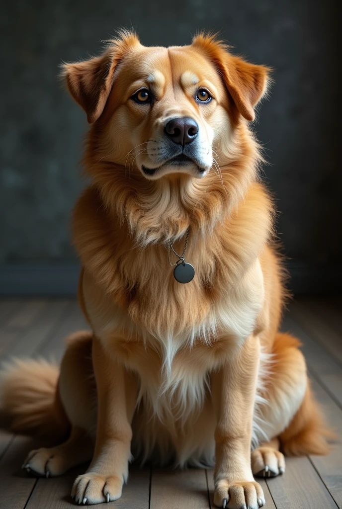 Large dog, detailed fur, erect dog penis,