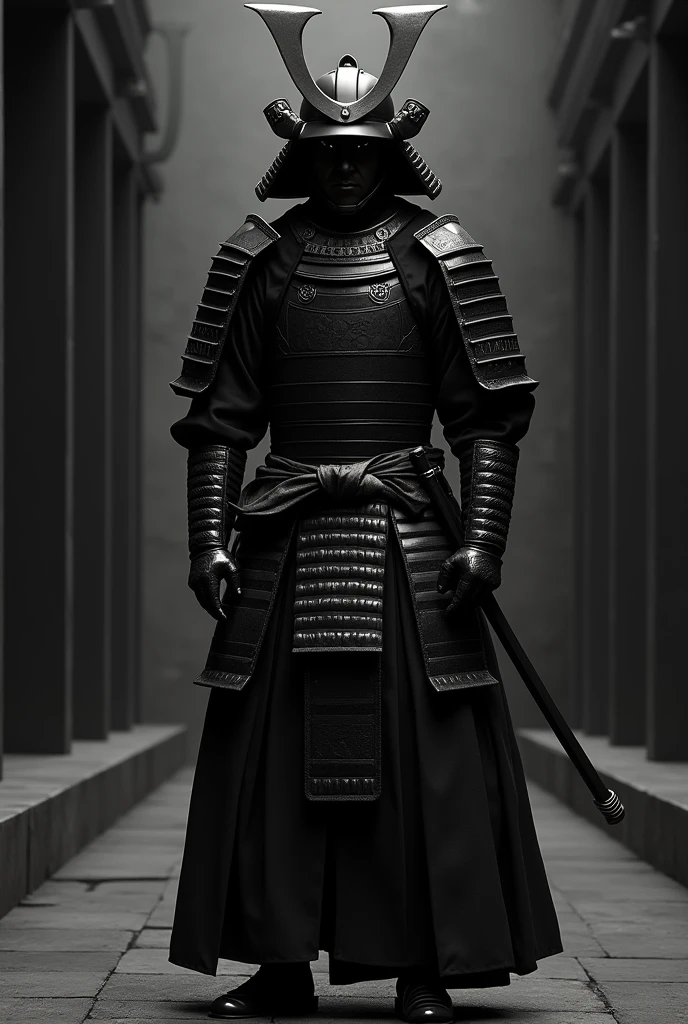 Black and white samurai armor