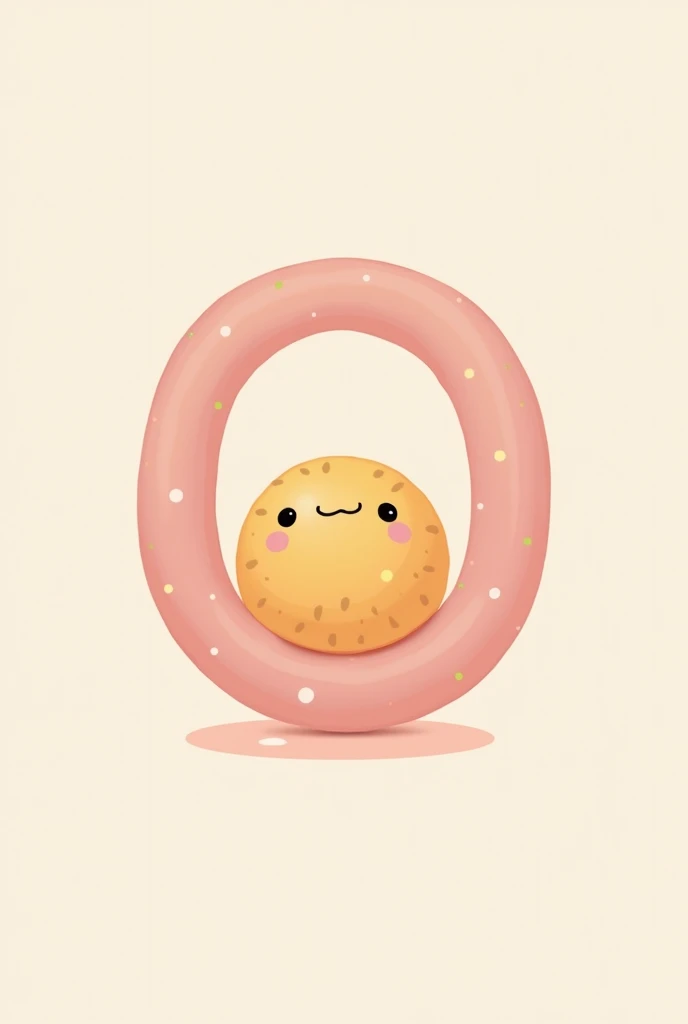 Create a logo that says MochiGom but in the o of the name put 1 mochi