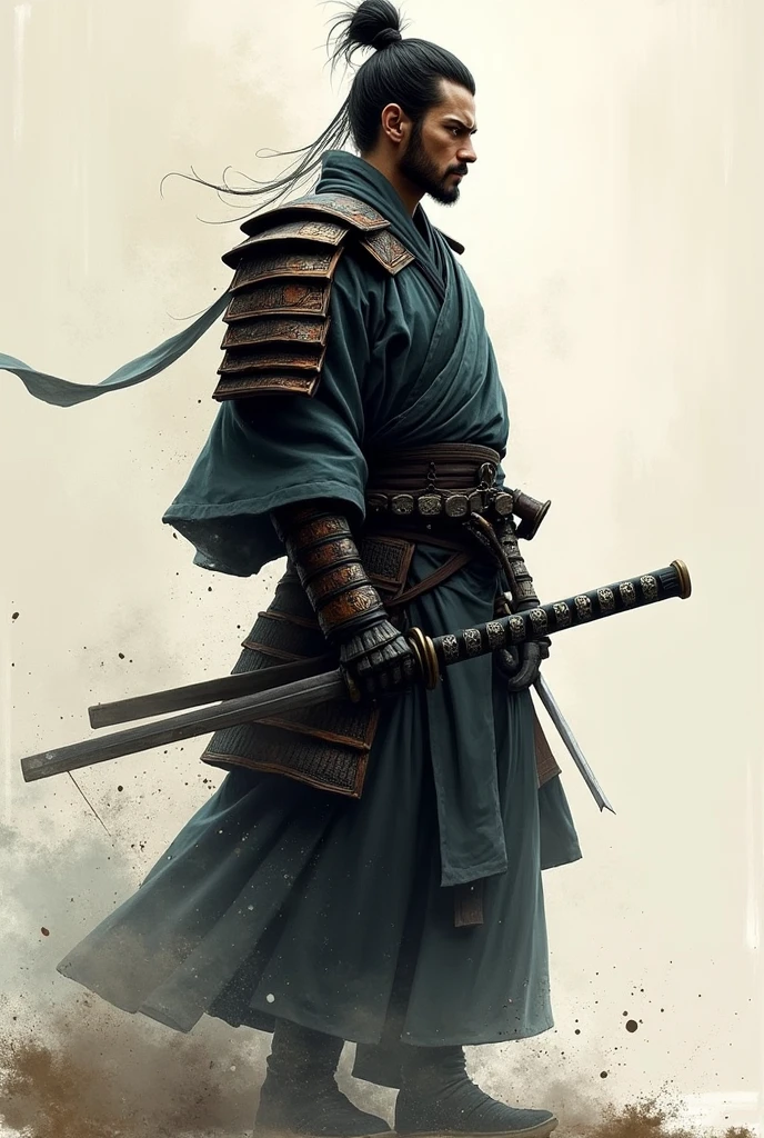 Samurai bushido made with brush