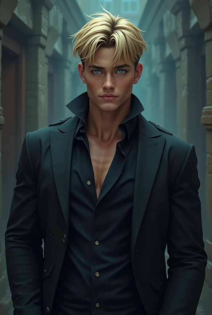 Show me the dickDamien (a  blond with blue eyes muscular) 