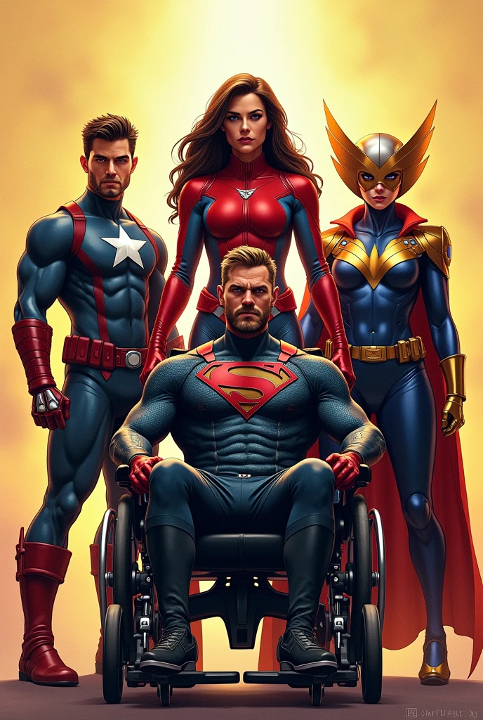 Make a POST with all the disabled characters below:
Bucky( white wolf)- Missing an arm Misty Knight- Bionic arm Cyborg- Lost an arm and both legs, put him in the Oracle wheelchair(Barbara Gordon)- in the wheelchair Professor Xavier - Paraplegic in the wheelchair Karma- bionic leg
