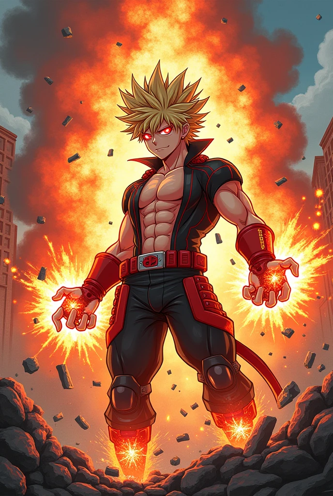 create an art with the character bakugou from boku no hero