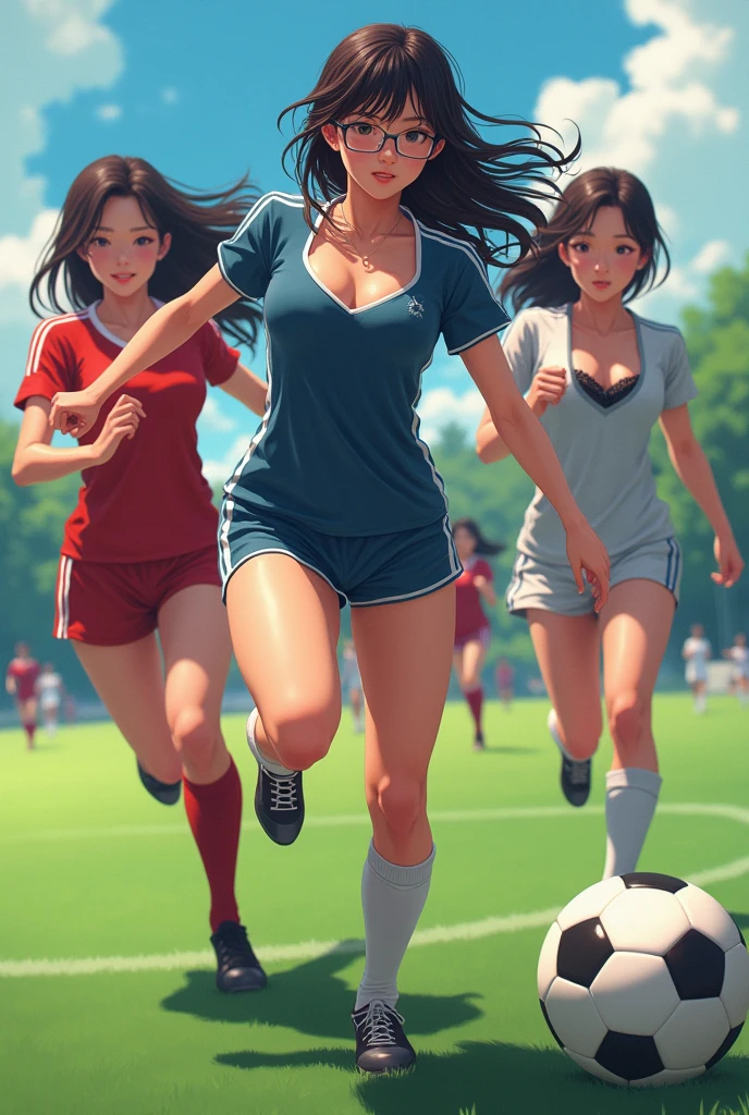 Japanese Women playing soccer Sexy Underw Glasses