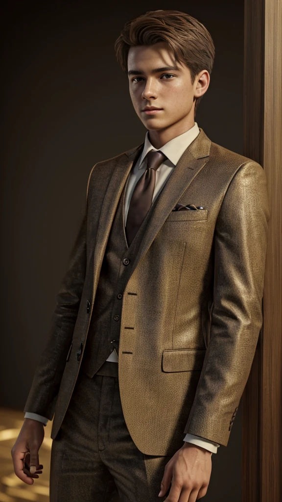 ((masterpiece)), ((best quality)), ((highres)), ((detailed background)), ((extremely detailed CG unity 8k wallpaper)), 1 girl standing straight, , Create a 4K realistic image of A 15 year old old white boy in a suit.
Real.realistic Fully dressed in fancy suit
No errors
Looking at camera
Moddest Fully covered Perfect bodyAccurate, Anatomically Correct, Best Quality, Detail, High Details, Textured Skin, HD, UHD,