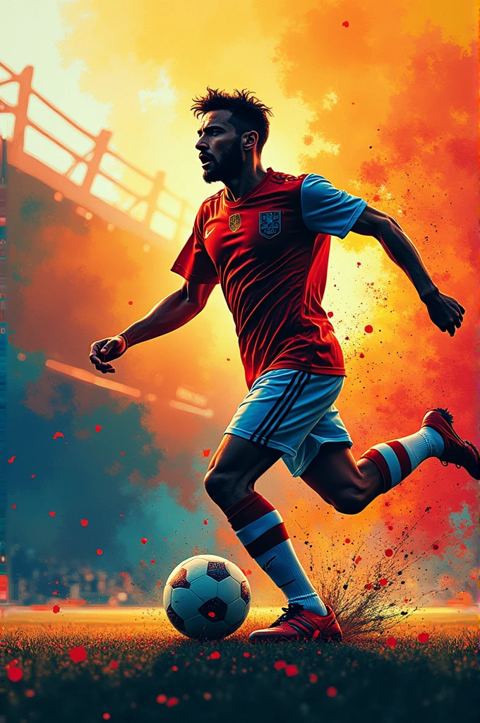 He made a creative poster where he highlights the importance of art in your life, in this case football.