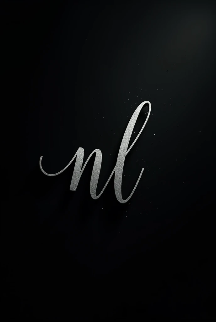 Create a wallpaper image with some letters that say N and L in cursive on a black background