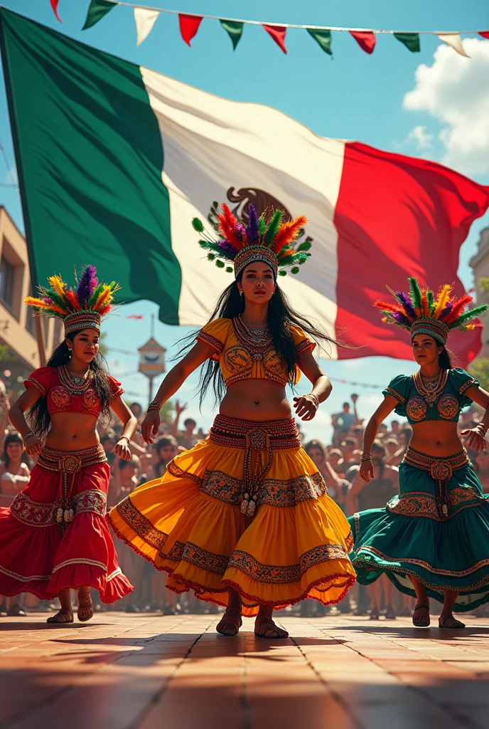 tribe,dancing, Mexican flag