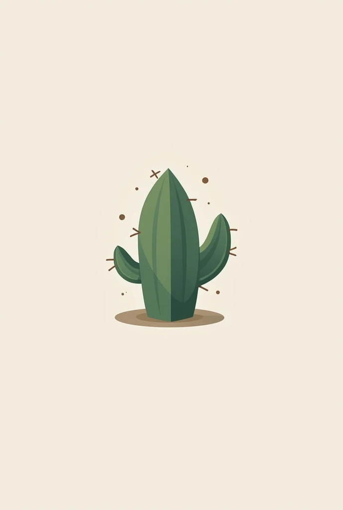 Create a minimalist 2D cactus logo