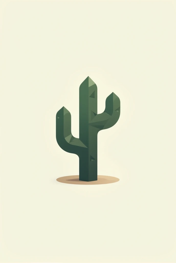 Create a minimalist 2D cactus logo 