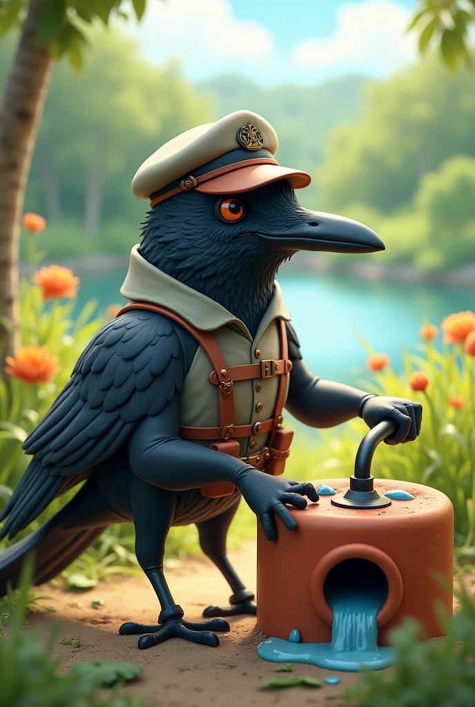 Crow driving Water Water saver mitti ka