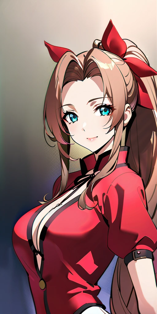 (((((Aerith Gainsborough:1.2)))))、,((Highest quality、masterpiece、anime style、best quality、high resolution、8k、detailed、ultra-detailed:1.3))、Long legs:1.2, Beautiful woman with perfect figure:1.4、(Smiling:1.2), double eyelid、30-year-old female、((((One Woman,beautiful face,Beautiful face,upper body:1.5)))),Big Breasts、High resolution, accurate, Anatomically correct, High-resolution model, high quality, Very detailed, Ultra high definition、Black Hair、Straight Hair、Long Hair、cabaret girl, hostesses,(((Evening Gowns,dress、Luxury、bedroom )))、((三つ編み、ポニーテール:1.5))