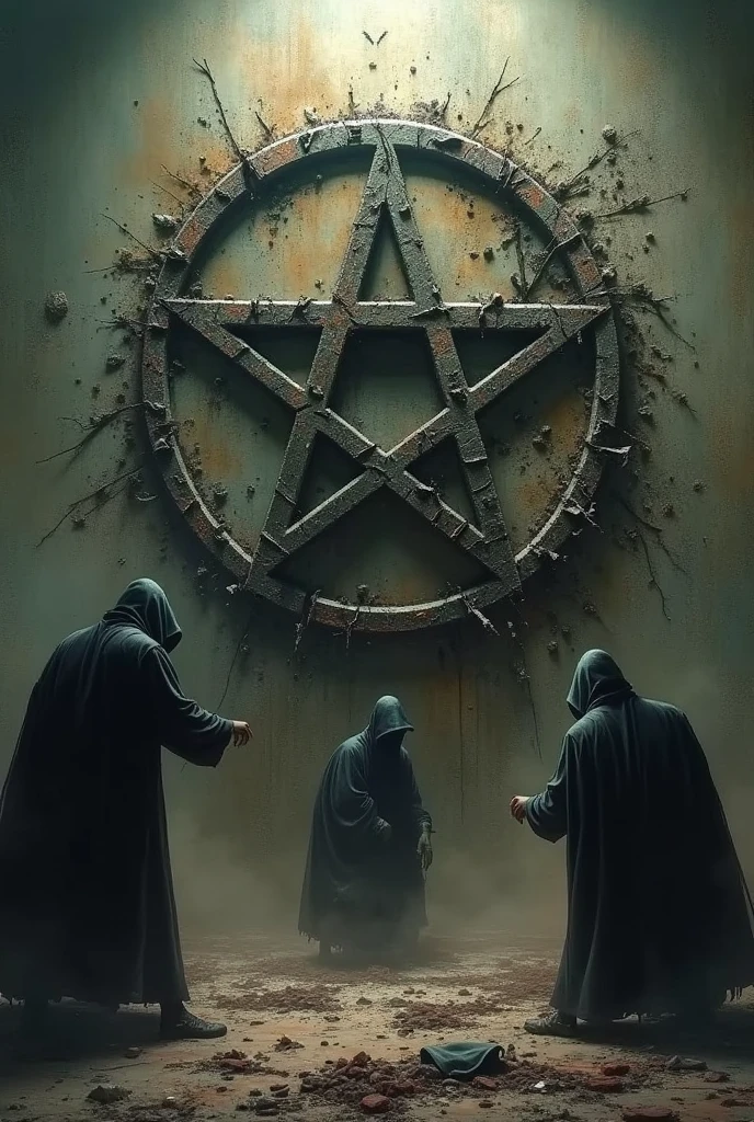 Make a logo Secrets Revealed, a conspiracy theory themed logo destroyed scene, iluminats