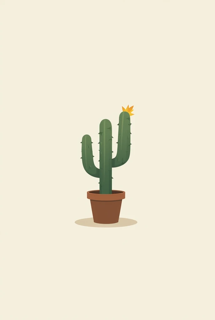 Create a minimalist 2D cactus logo